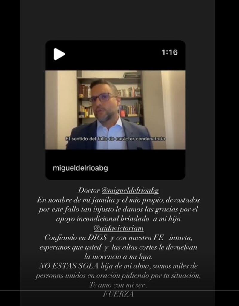 Mensaje y reacción de la exsenadora Aida Merlano a su abogado y a su hija.