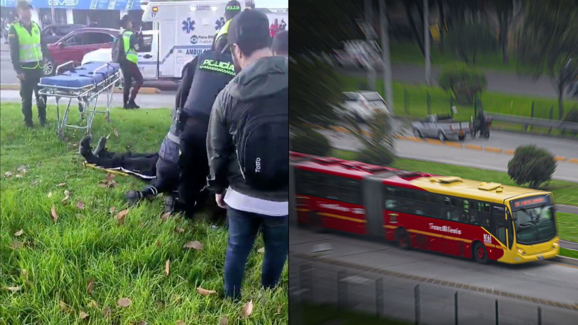 Peatón acabó herido por cruzar indebidamente en TransMilenio