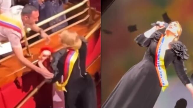 Adele se declara colombiana: lució con orgullo el tricolor en concierto en Las Vegas.