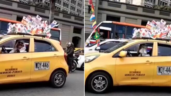 Taxista mundialista en Medellín