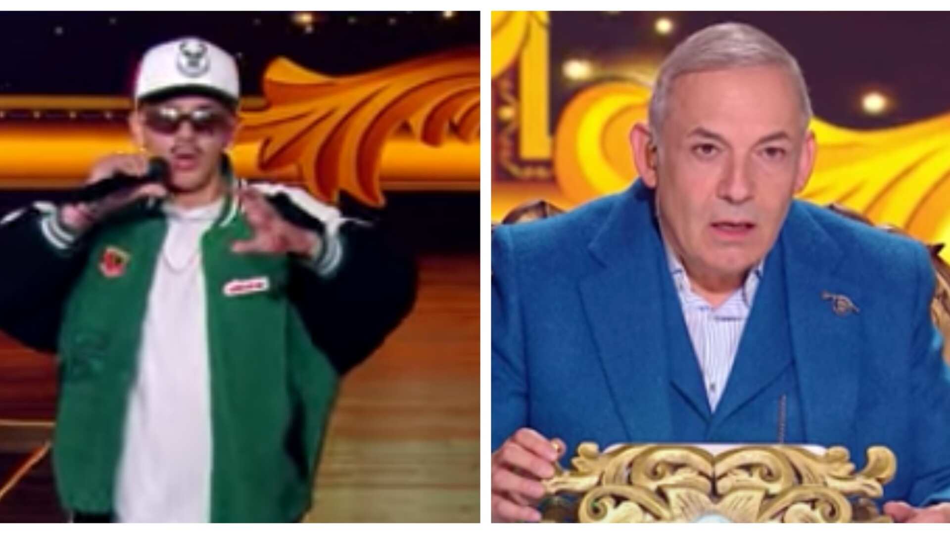 En Yo me llamo llegó el imitador de César Escola que estaba buscando su ‘batuta’ y Amparo casi lo saca a escobazos (Captura de pantalla de Yo Me Llamo)