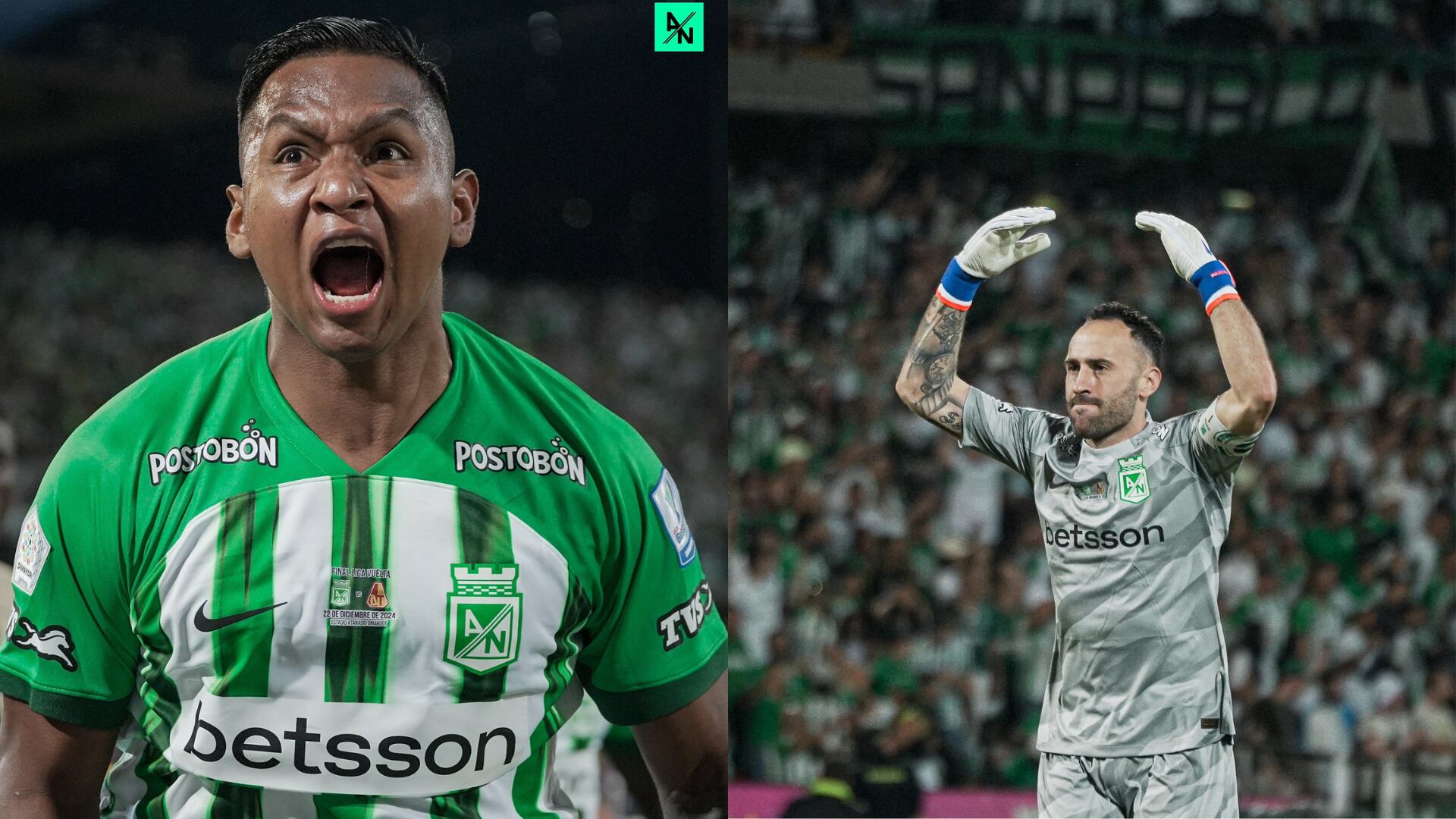Alfredo Morelos y David Ospina - Fotos: Redes sociales de Atlético Nacional