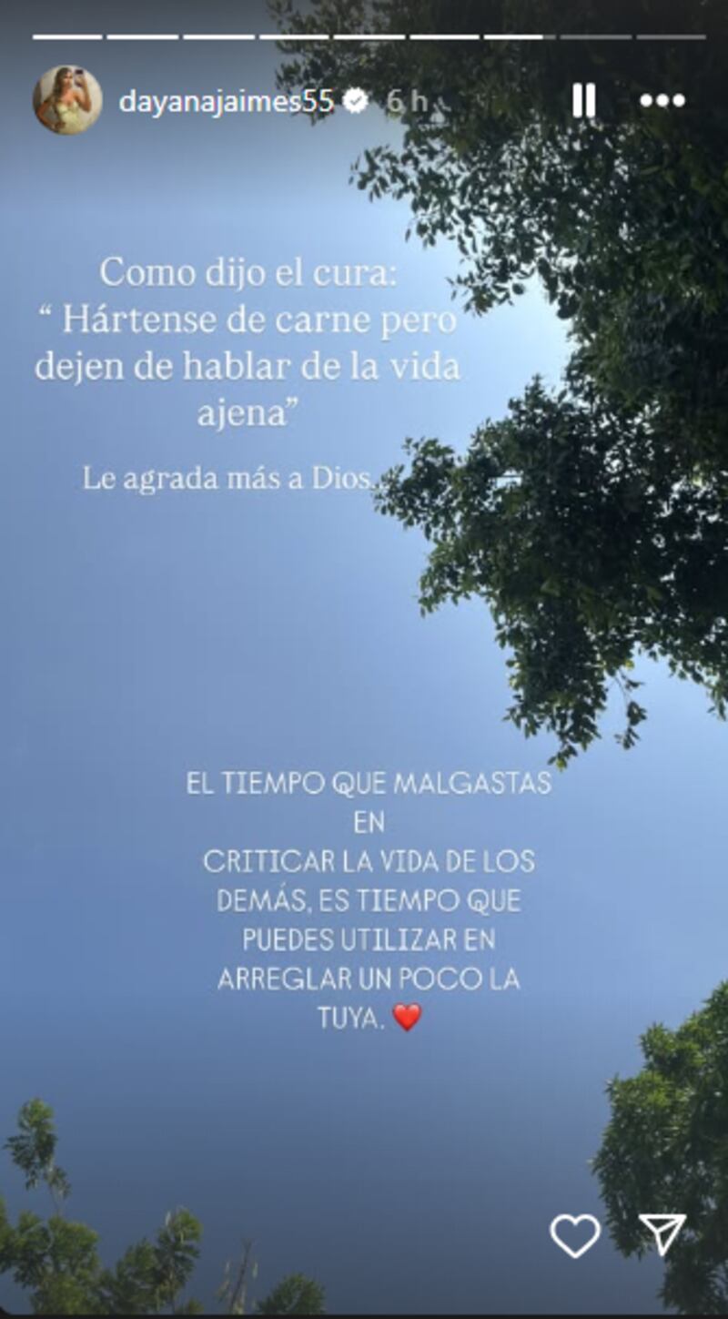 Dayana Jaimes no se aguantó más y envió fuerte pulla a la gente para que dejen de estar pendientes de los demás.