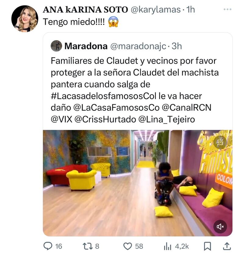 Ana Karina Soto aseguró que tiene miedo de Pantera de La casa de los famosos