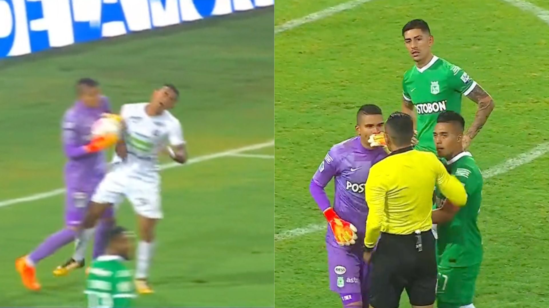 Kevin Mier cometió un infantil penal contra Once Caldas.