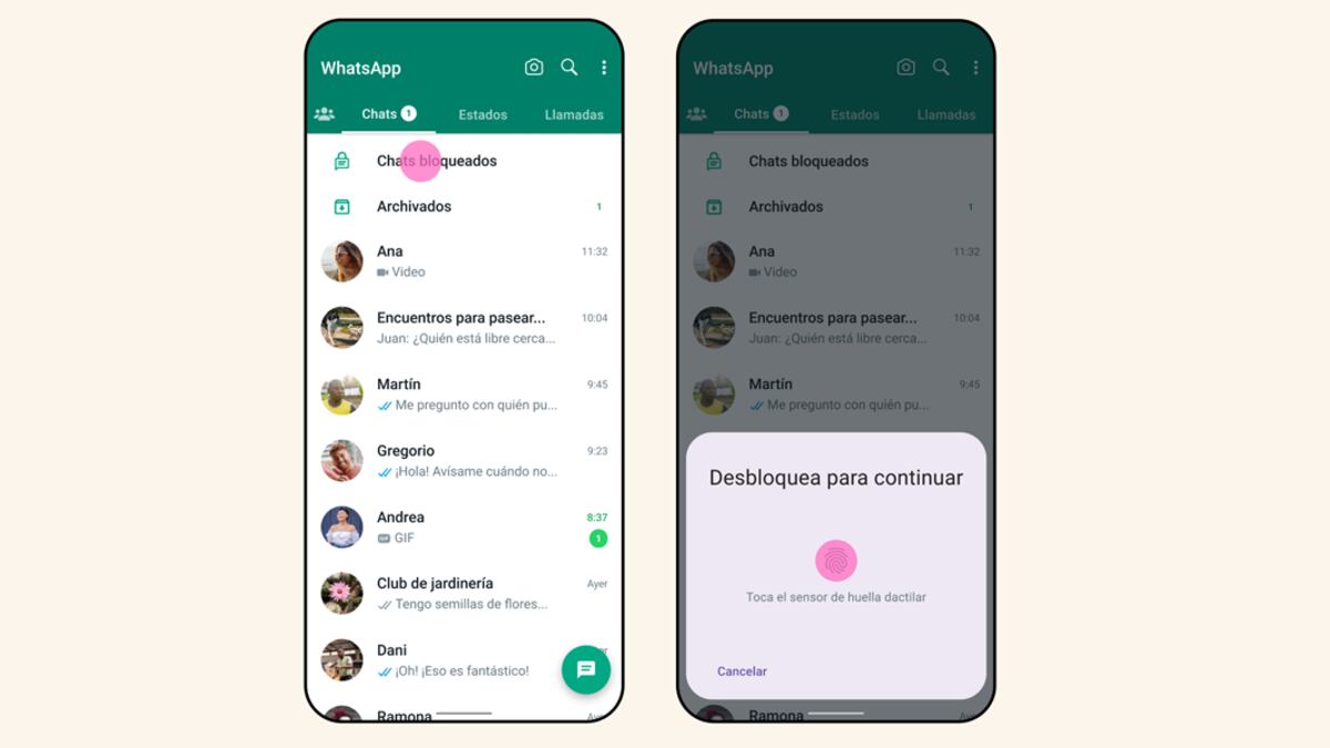 Bloqueo de chats de WhatsApp permite restringir el acceso a charlas concretas mediante nuestra huella digital o una contraseña.