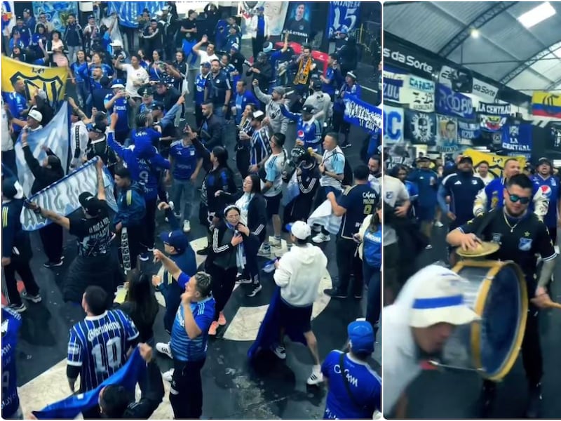 Hinchas de Millonarios arman fiesta en Brasil antes del juego con Sao Paulo