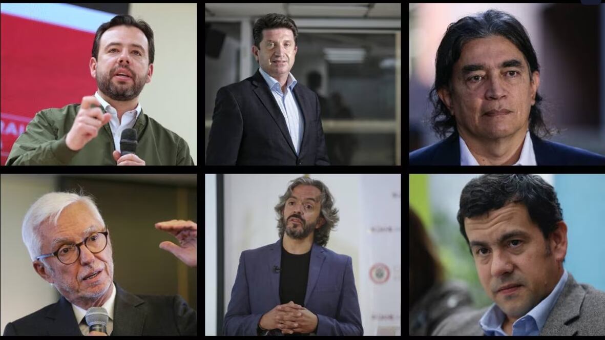Carlos Fernando Galán, Diego Molano, Gustavo Bolívar, Jorge Enrique Robledo, Juan Daniel Oviedo y Rodrigo Lara