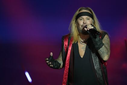 Mötley Crüe durante su presentación en el Parque Simón Bolívar de Bogotá