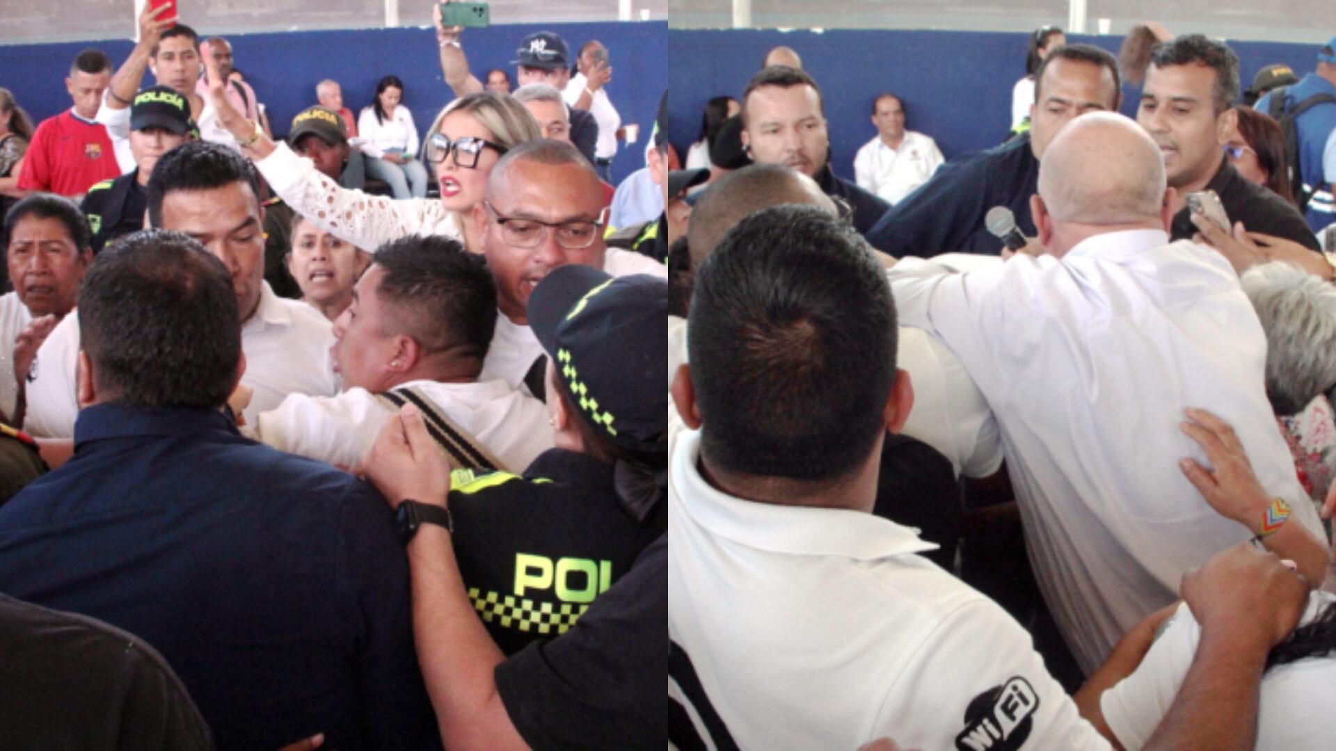 Pelea del concejal Andrés Escobar y líder comunal de Siloé.