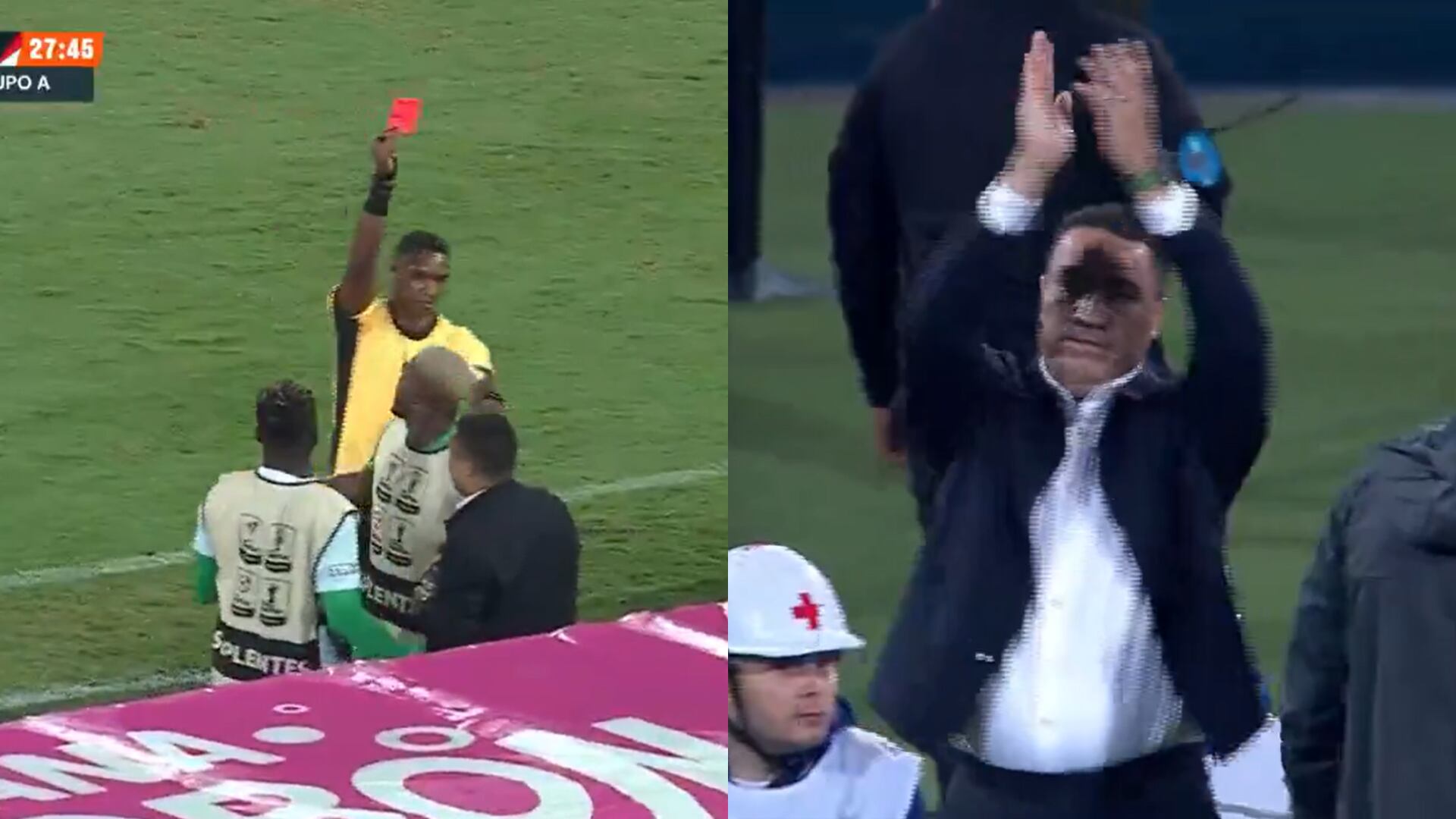 Expulsión a Efraín Juárez - Fotos: Capturas de pantalla Win Sports