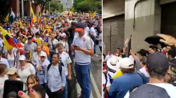 Manifestación de la oposición en Medellín.