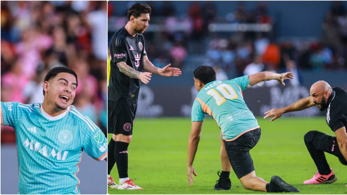 Invasor de campo gambeteó y derribó al guardaespaldas de Lionel Messi