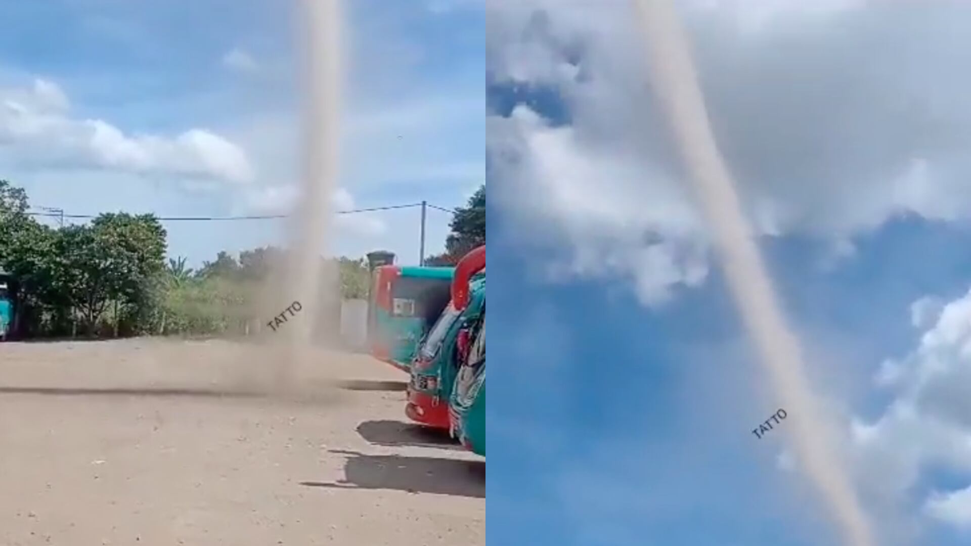 Mini tornado de arena fue grabado en Lebrija y causa curiosidad en redes sociales