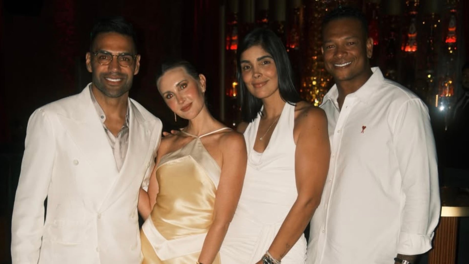 Falcao con su esposa Lorelei, Fredy Guarín y Andreina Fiallo