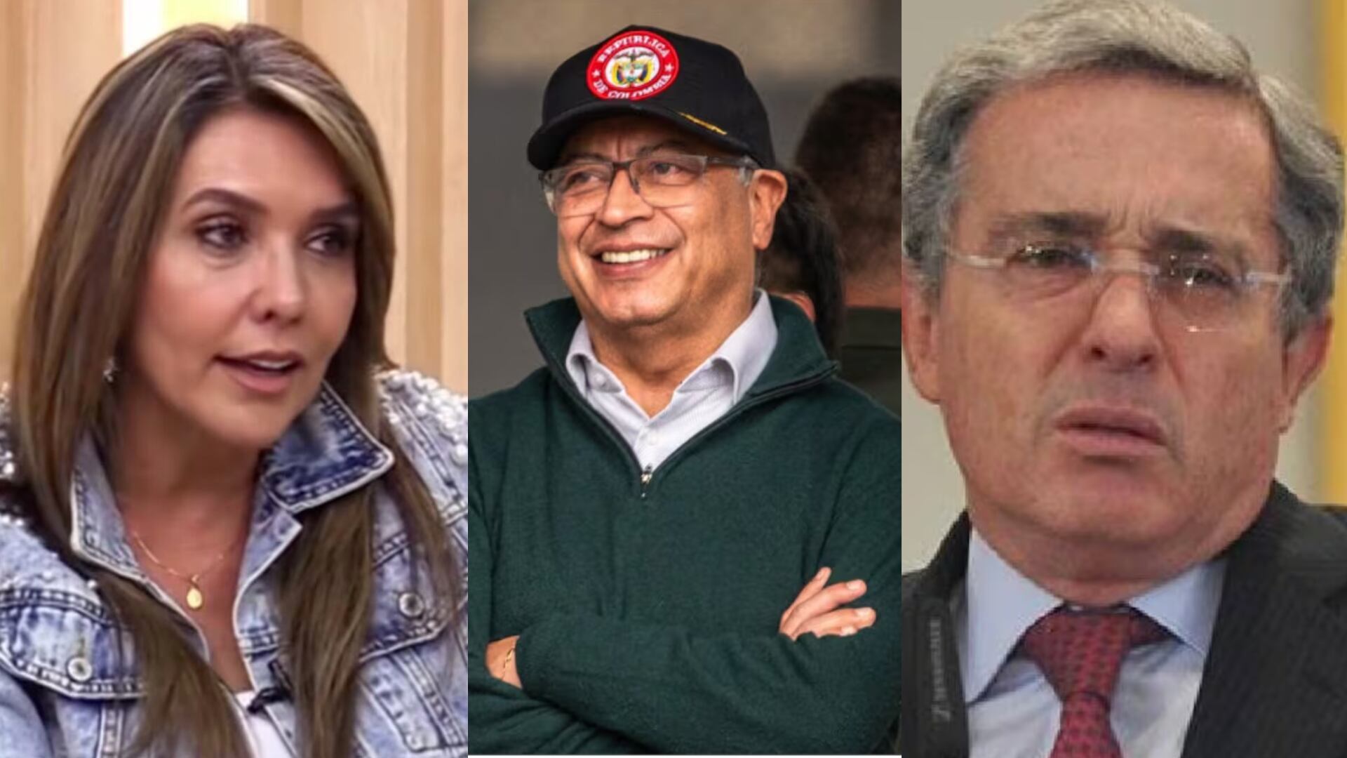 Mónica Rodríguez, Gustavo Petro y Alvaro Uribe