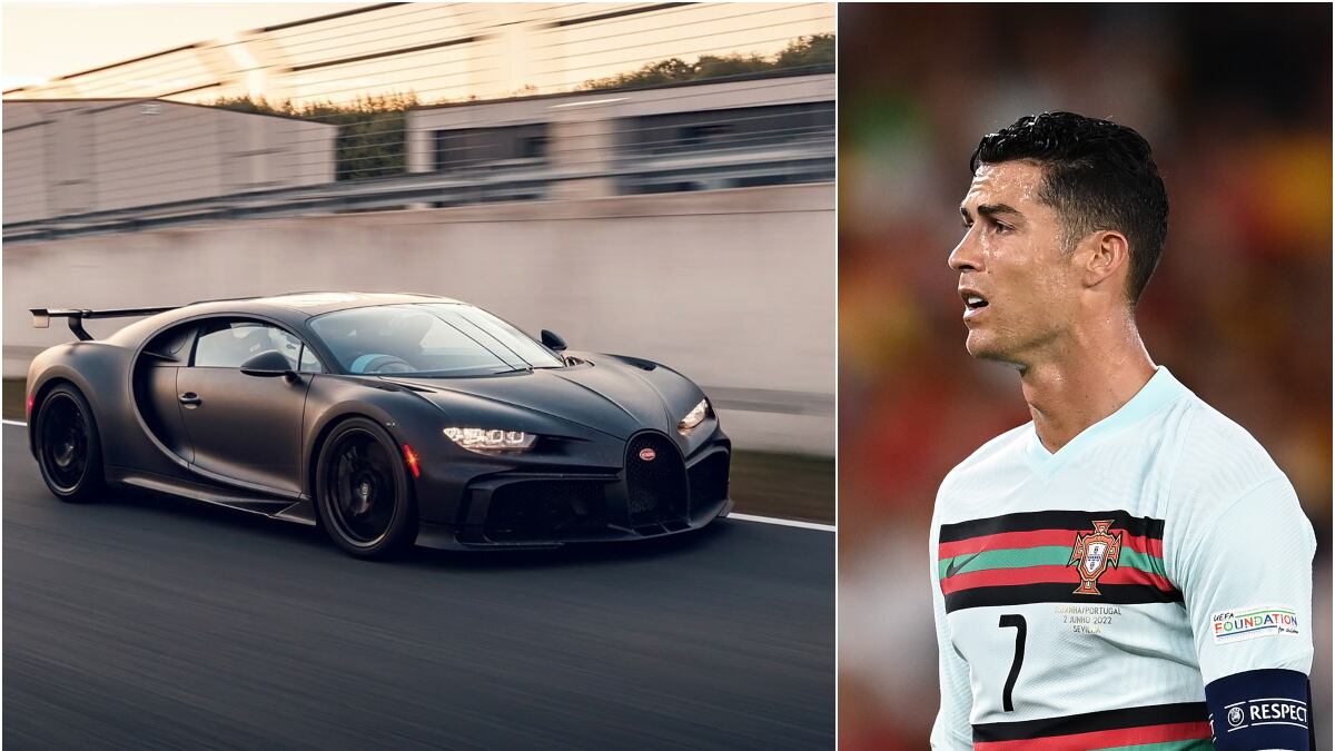A Cristiano Ronaldo le estrellaron su lujoso auto Bugatti Veylon en España