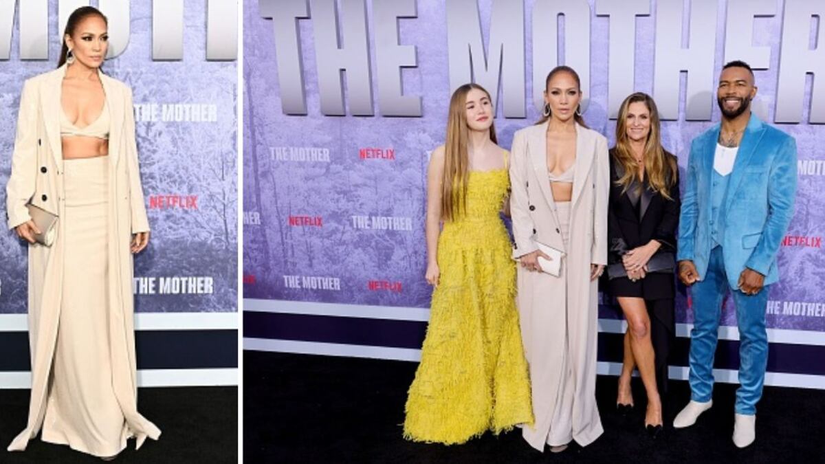 Jennifer López asistió esta semana al estreno de su película The Mother