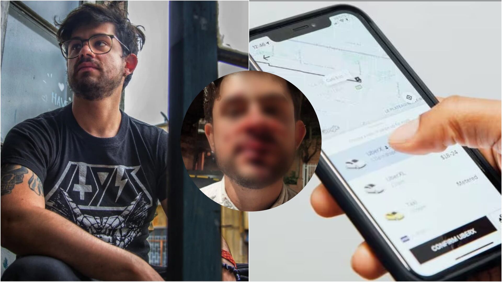 ¡Por comerse una empanada! Periodista recibió brutal golpiza por parte de un conductor de Uber (Ignacio Mayorga y archivo de Uber)