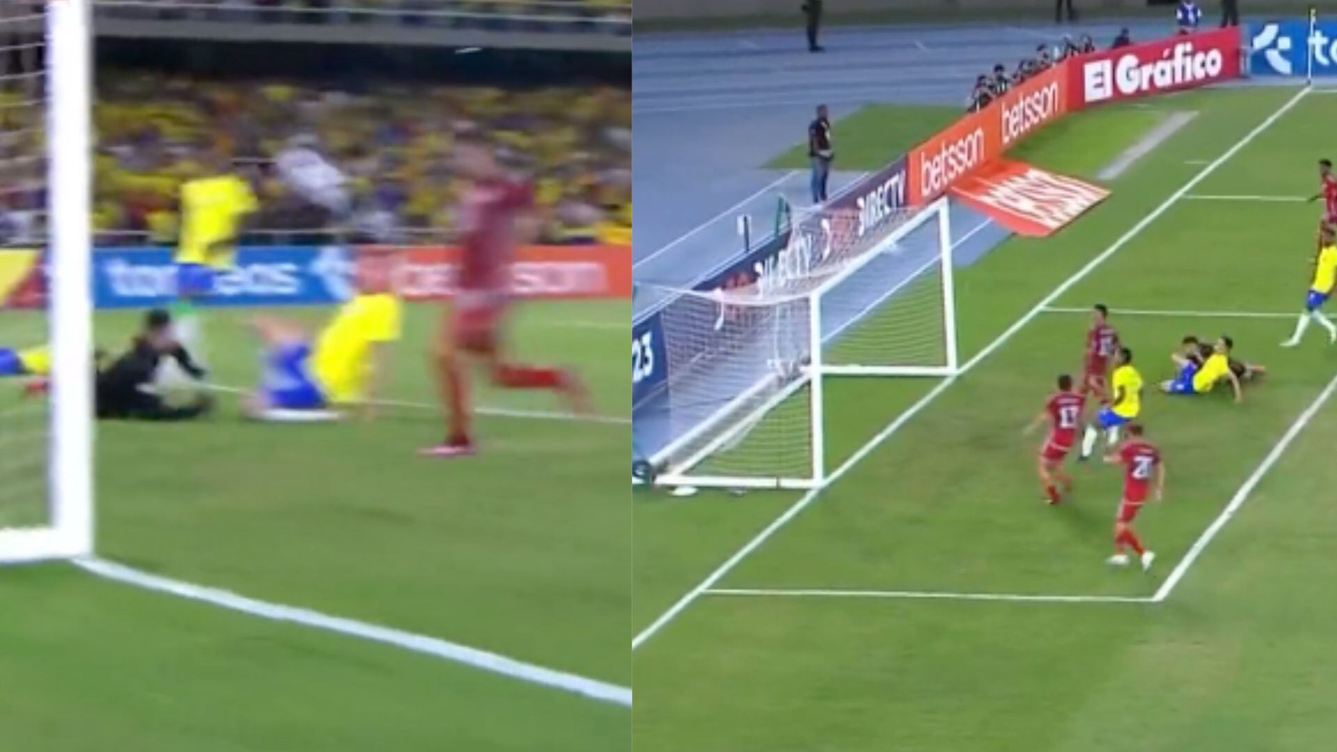 Ricardo Caraballo desperdició un gol insólito ante Brasil.