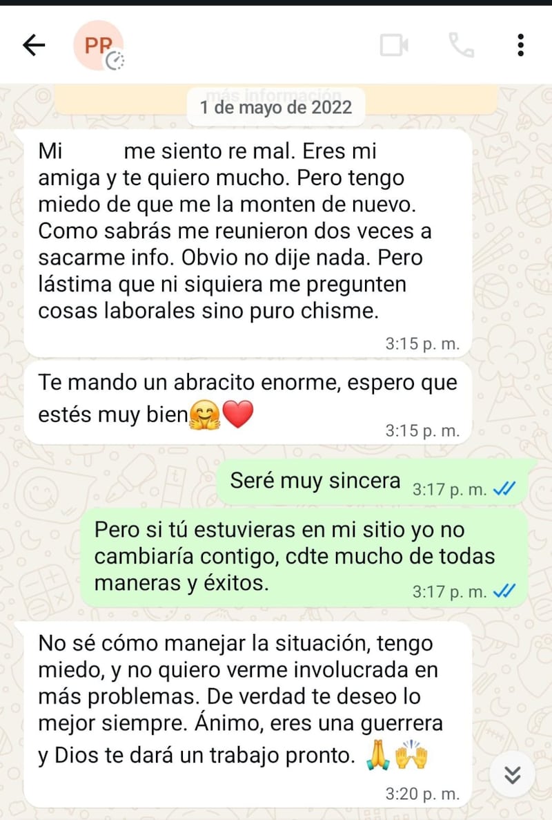 Chat denuncia presunto acoso laboral en 'Séptimo Día' de Caracol TV.
