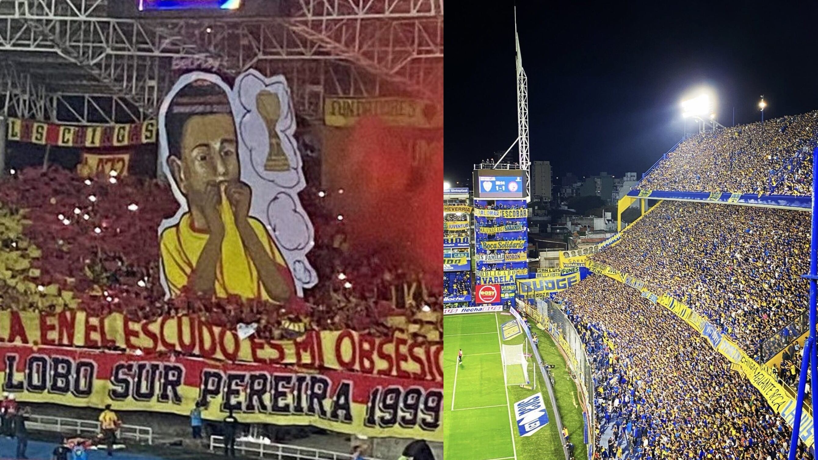 Hinchas del Pereira y la Bombonera