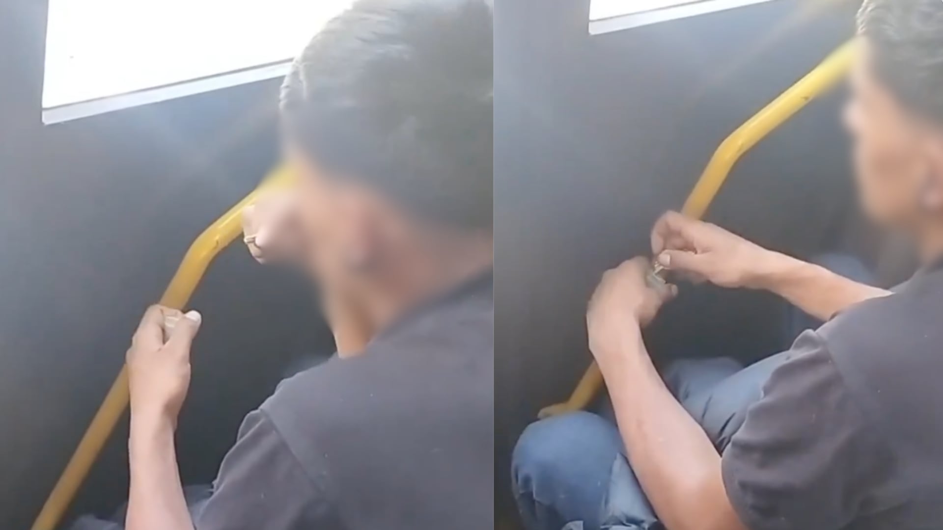 Hombre fue captado consumiendo cocaína en bus del SITP en Bogotá