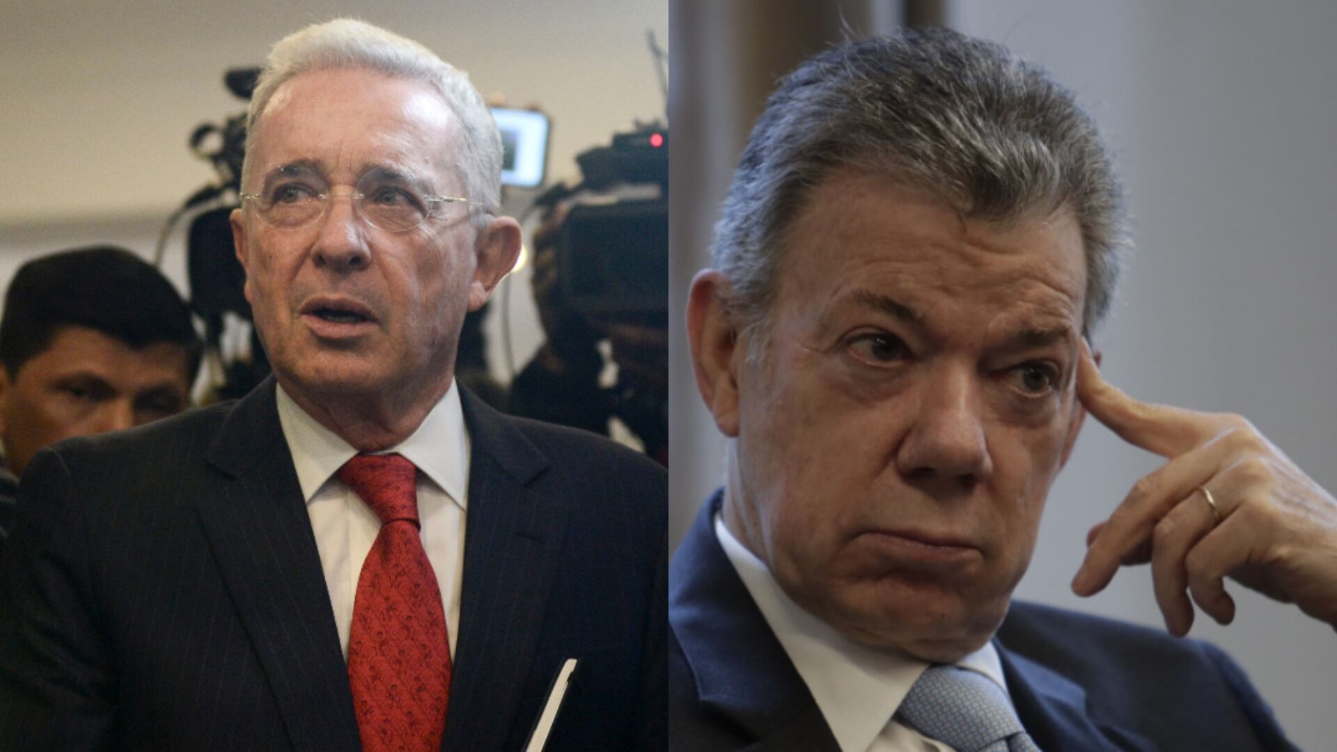 Álvaro Uribe y Juan Manuel Santos.