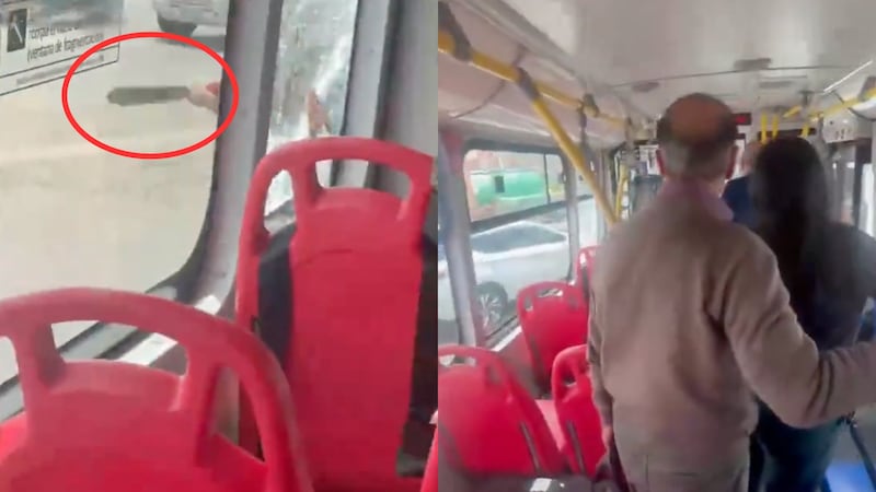 Video muestra terror en bus del SITP: hombre con machete habría destrozado los vidrios y sembrado pánico
