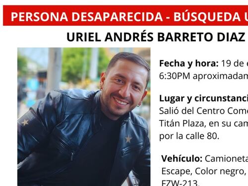 Buscan a un hombre que desapareció tras salir del centro comercial Titán Plaza: esto se sabe de él