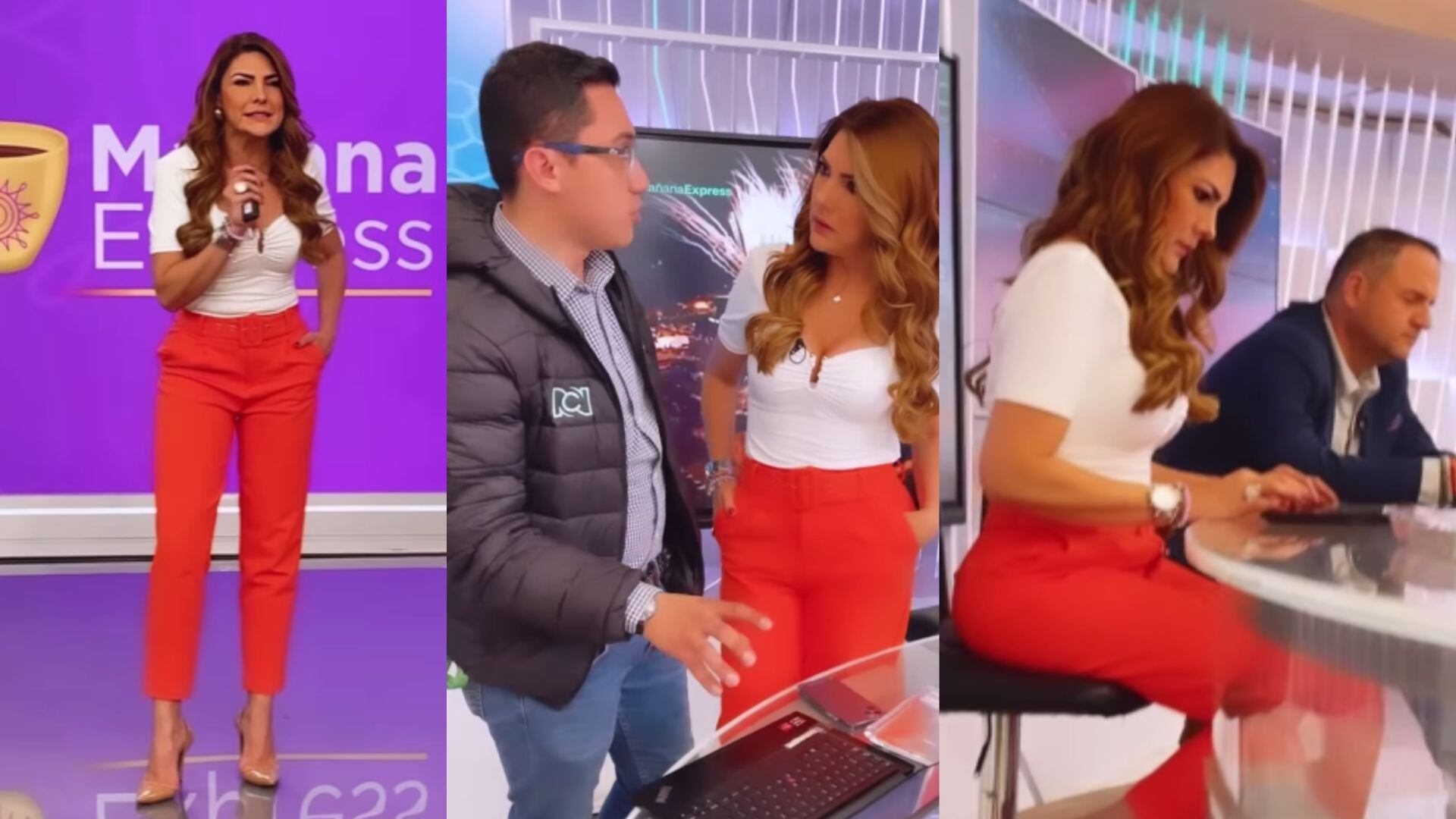 Ana Karina soto no aguantó sus tacones en plena producción de Mañana Express de RCN