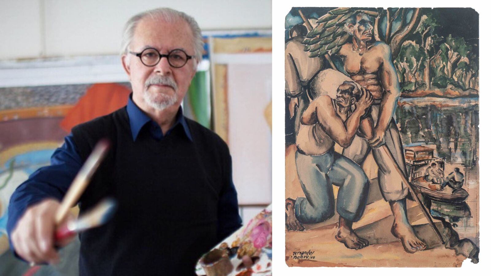 Botero y su obra Jornaleros, de 1949