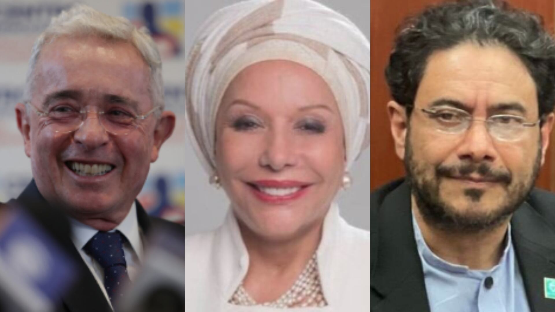 Álvaro Uribe, Piedad Córdoba e Iván Cepeda.