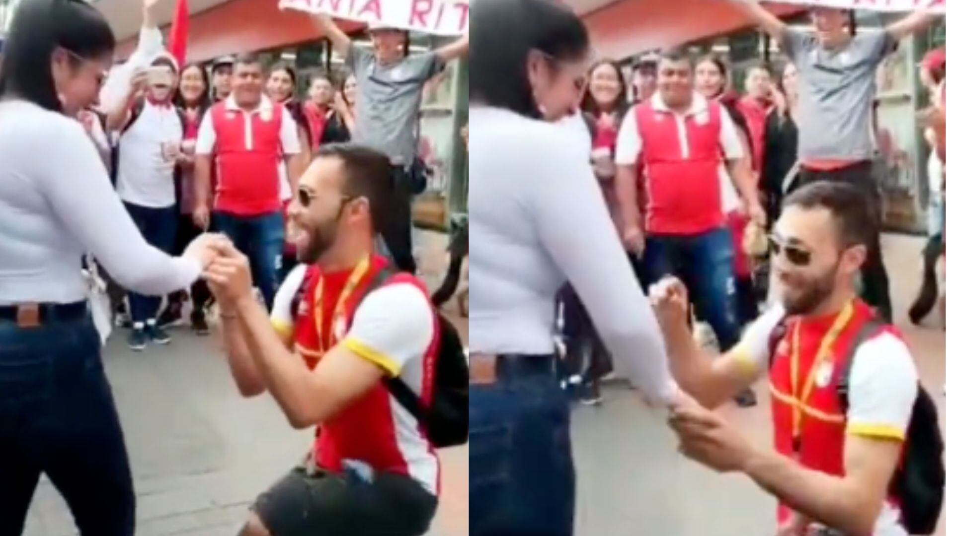 Pedida de mano en celebración del cumpleaños de Santa Fe.