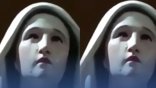 Virgen que llora en video.