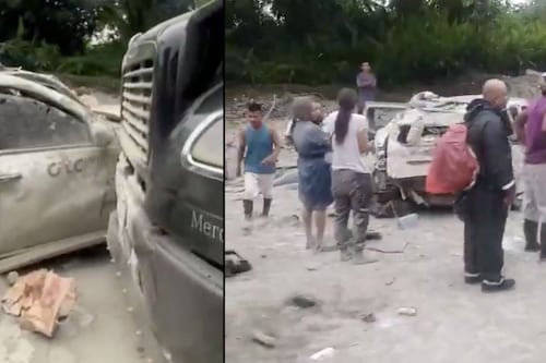 Impactantes imágenes: registran grave choque múltiple entre camiones en vía de Buenaventura