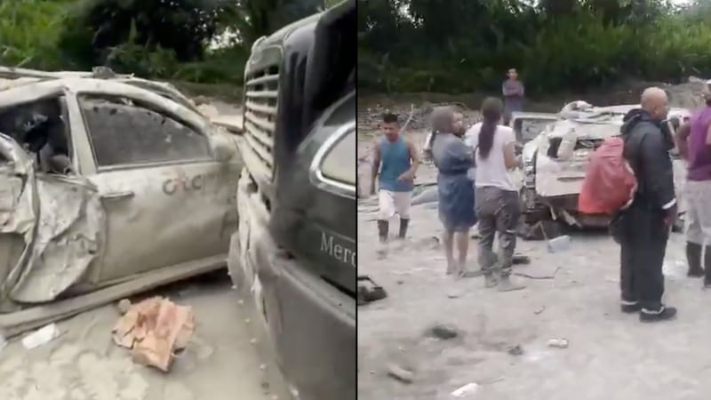 Impactantes imágenes: registran grave choque múltiple entre camiones en vía de Buenaventura