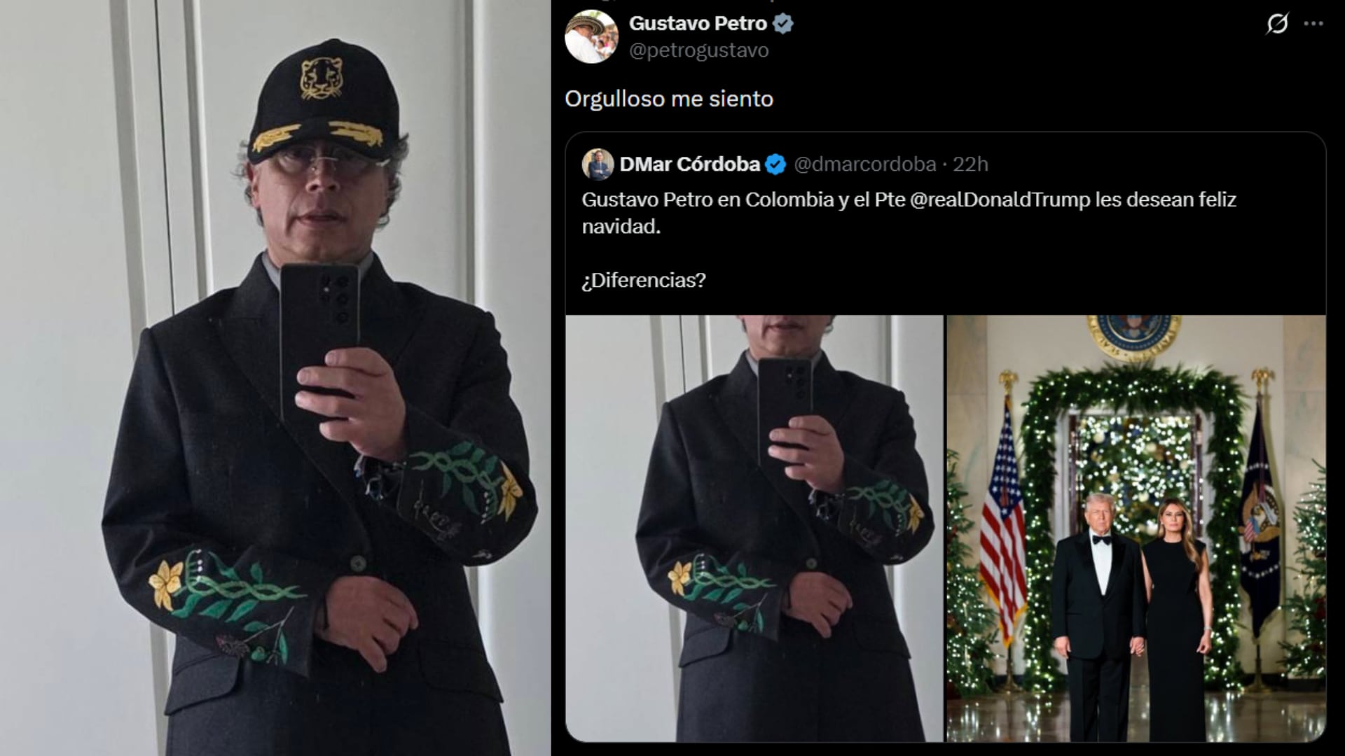 "Orgulloso me siento": Petro ante comparación de su atuendo navideño con el de Donald Trump