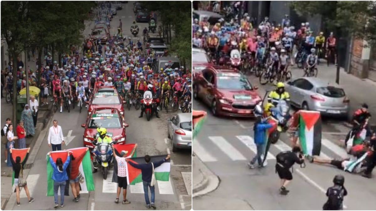 La Vuelta a España se volvió a paralizar por protesta de manifestantes en solidaridad con Palestina