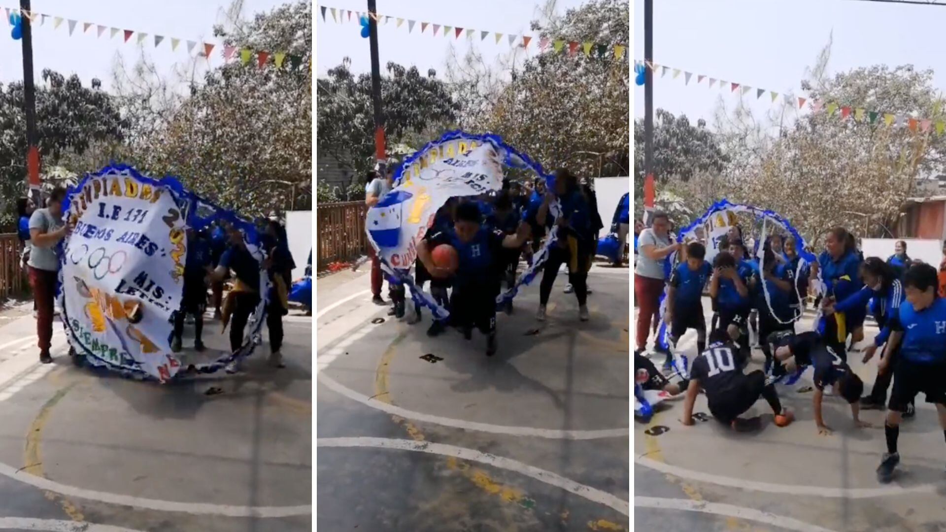Lo que era una salida estelar de un equipo de fútbol de colegio, terminó en una accidentada acción.
