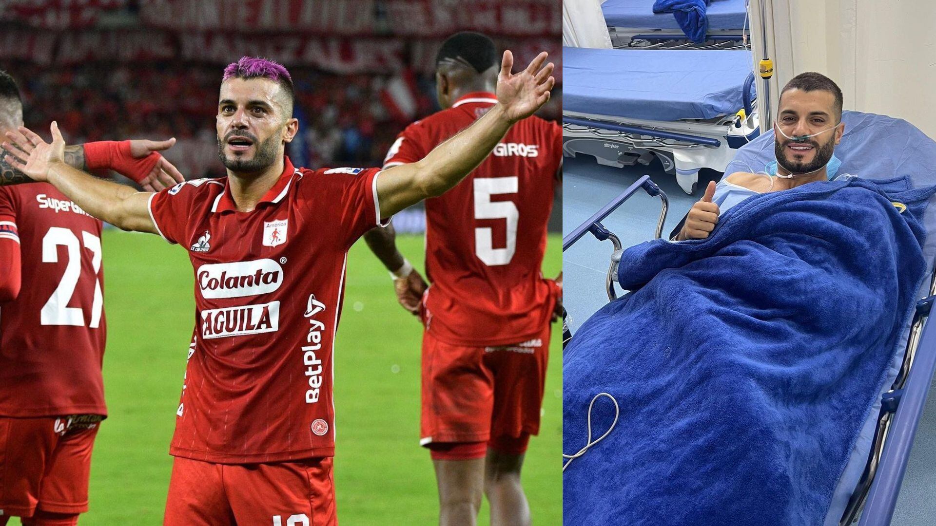 Iago Falque recibió en su casa a Andrés Salazar, jugador que estuvo en la jugada que terminó con una dolorosa lesión.