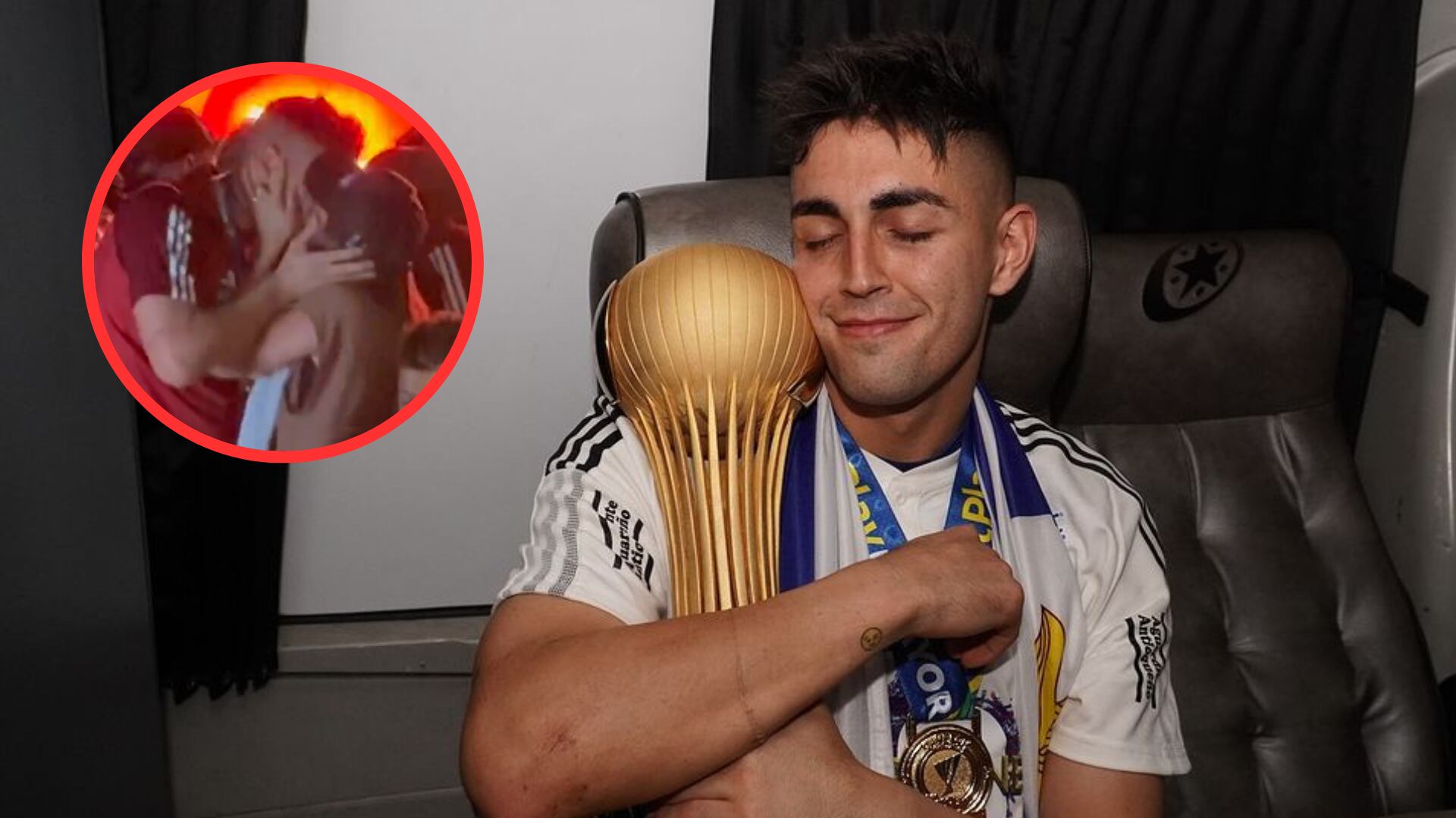 Santiago Mele le pidió matrimonio a su novia en plena celebración del título del Junior