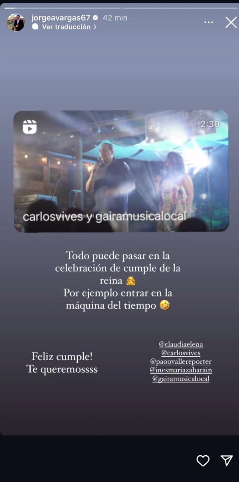 Jorge Alfredo Vargas coronó nuevamente como reina a Claudia Elena Vásquez