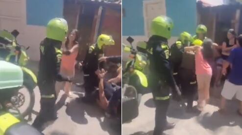 Policías fueron agredidos por mujeres en Barbosa