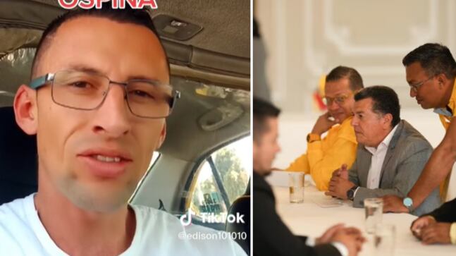 Taxista y Hugo Ospina, líder de taxistas