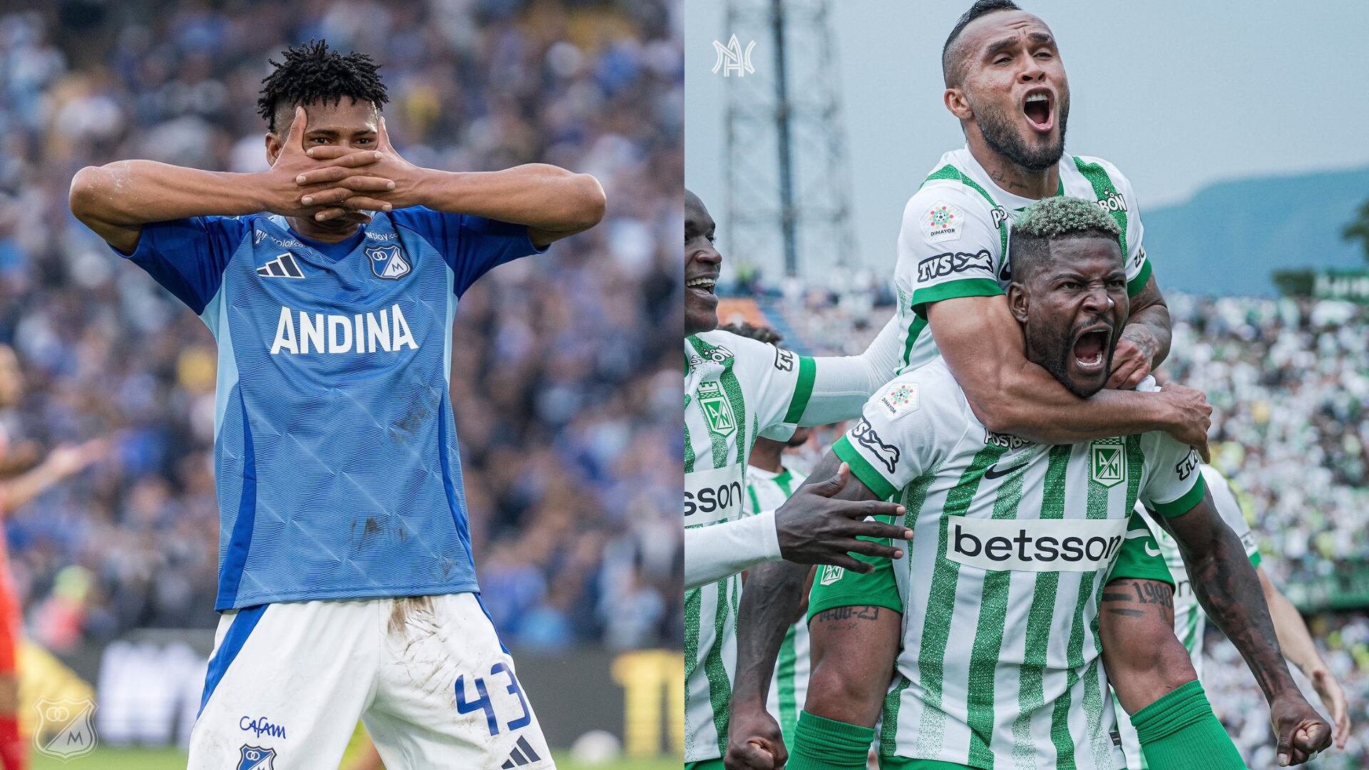 Millonarios y Nacional - Fotos: Redes sociales de los equipos