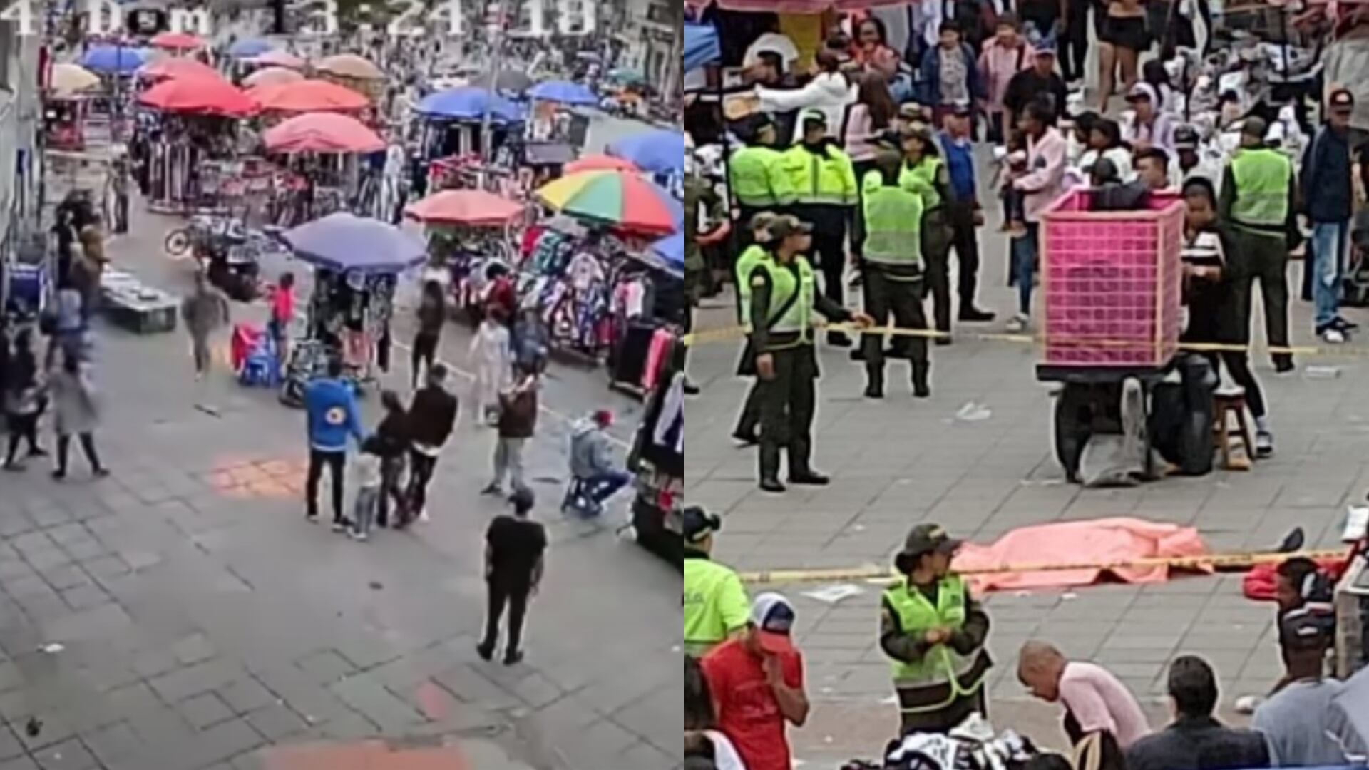 Balacera en San Victorino, Bogotá.