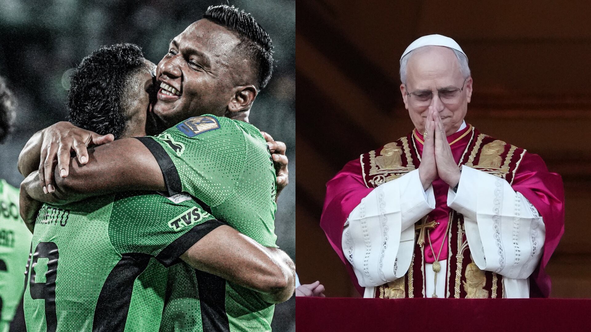 Nacional y el Papa León XIV - Fotos: Redes sociales y Getty