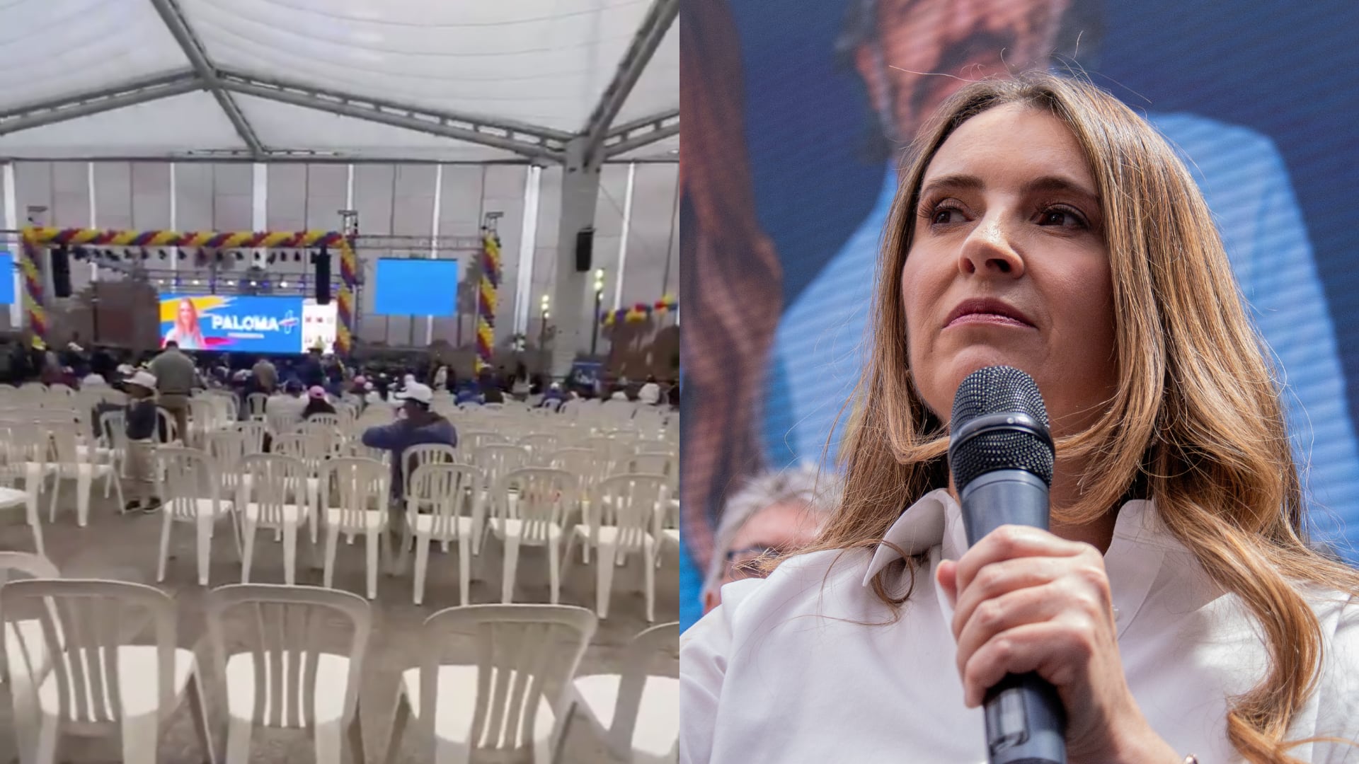 Así se ve la sede de campaña de Paloma Valencia tras su derrota en las elecciones.