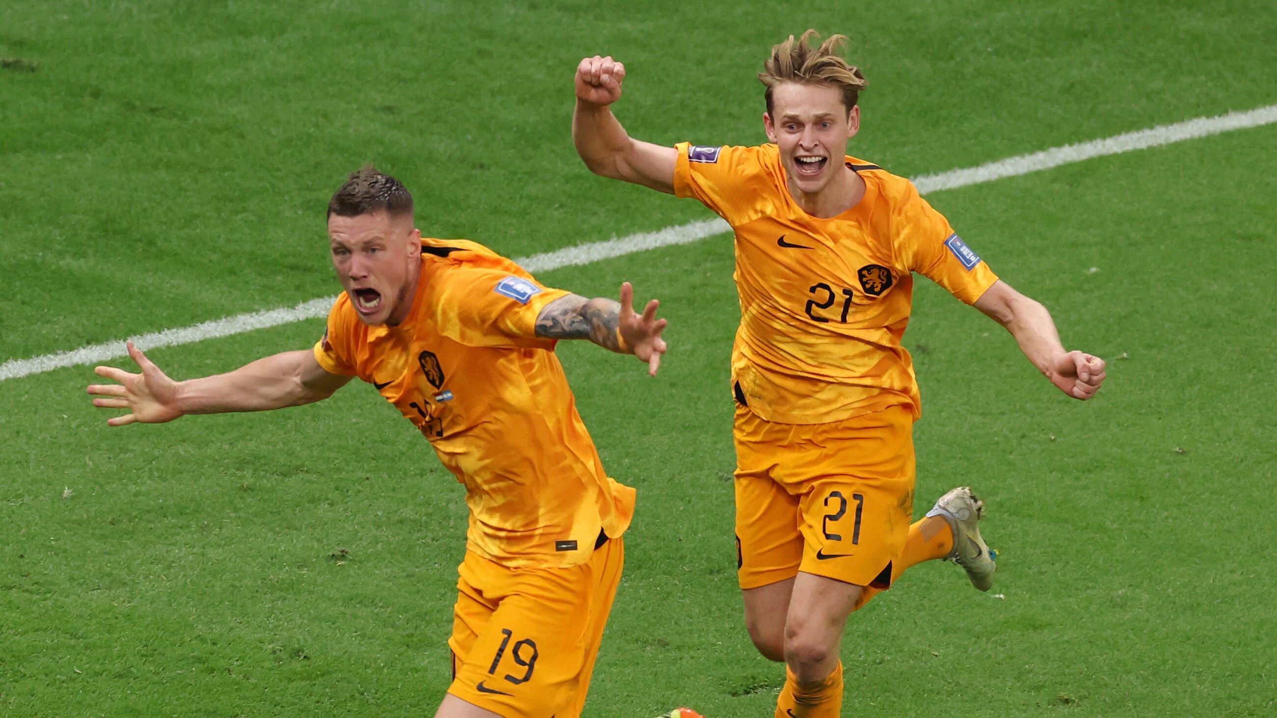 Celebración del gol de Países Bajos, sobre la hora, ante Argentina